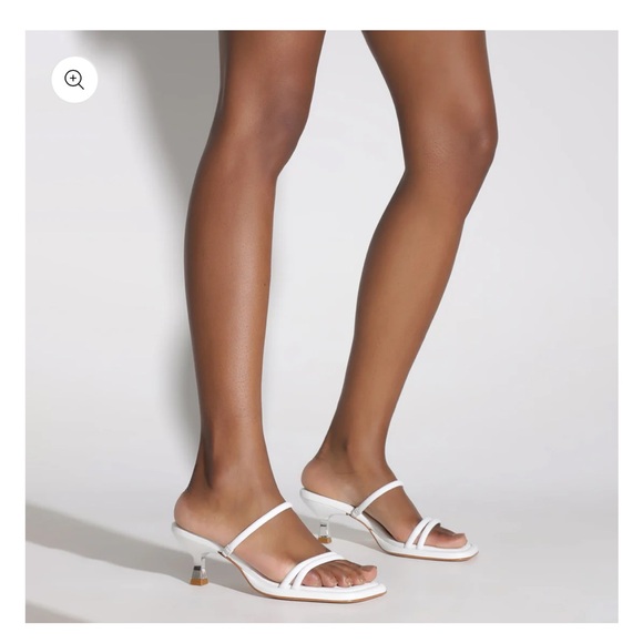 Schutz White Leather Strappy Agatha Mid Sandal, 11 - Picture 1 of 9